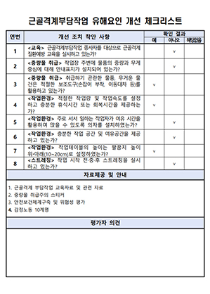 작업환경 체크리스트